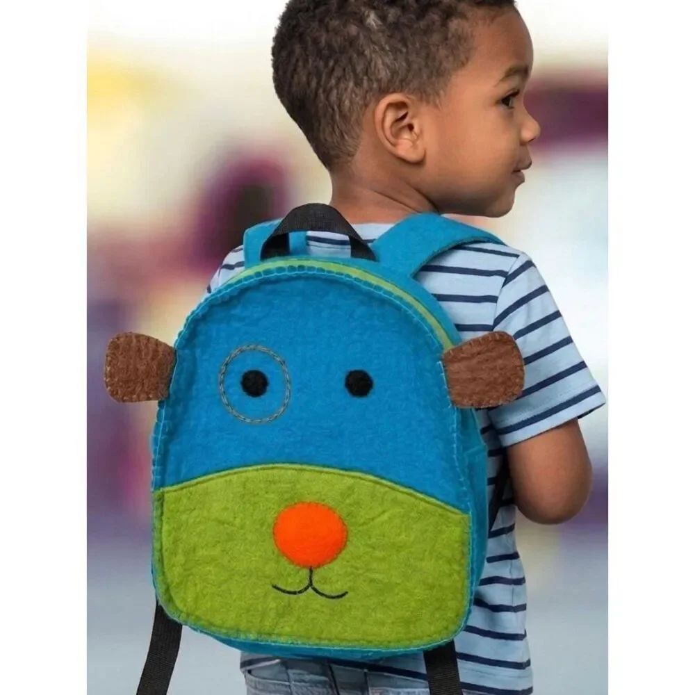 NEW BNB Crafts Toddler Preschool Kids Handmade Felted Wool Puppy Dog Backpack Sc
